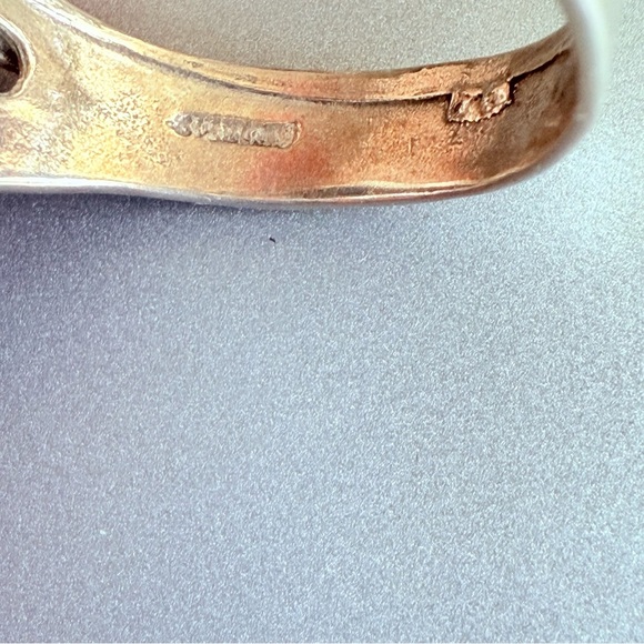 Fire Opal Doublet Artisan Made Textured Unisex Ring in Sterling Silver, … - Picture 7 of 10